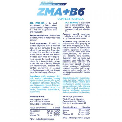 Allnutrition ZMA + B6 tabletki musujące 20 tab